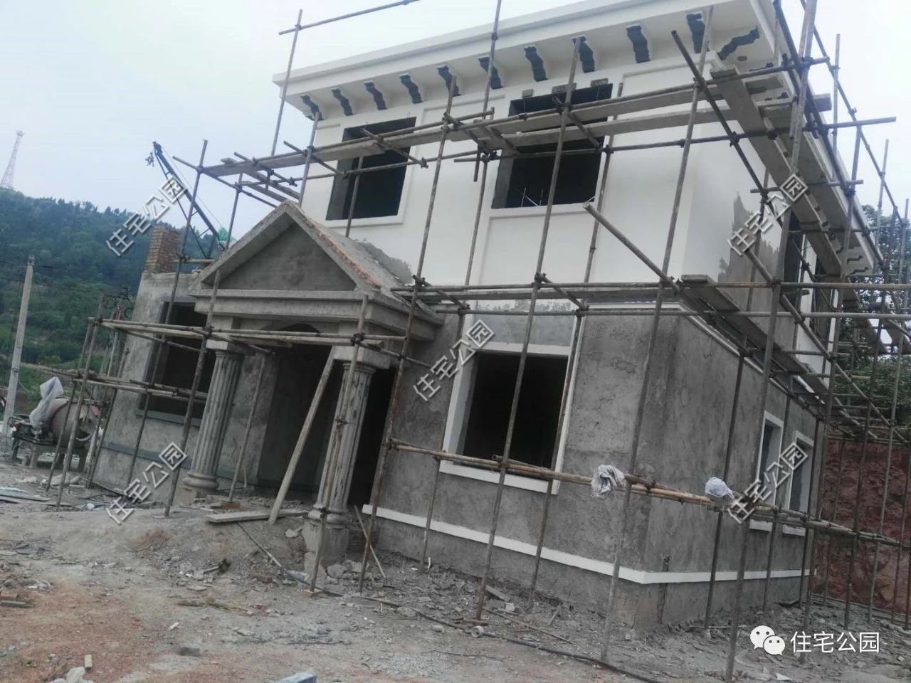 二十万建两层别墅施工,农村现代风二层小别墅施工队承包