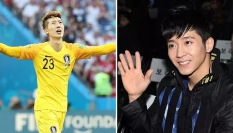 韩国队门将赵贤佑撞脸一群韩星，难道这才是韩国的真・大众脸？