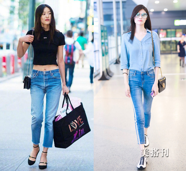 女明星牛仔裤穿搭合集,穿搭女夏季牛仔裤搭配高级感