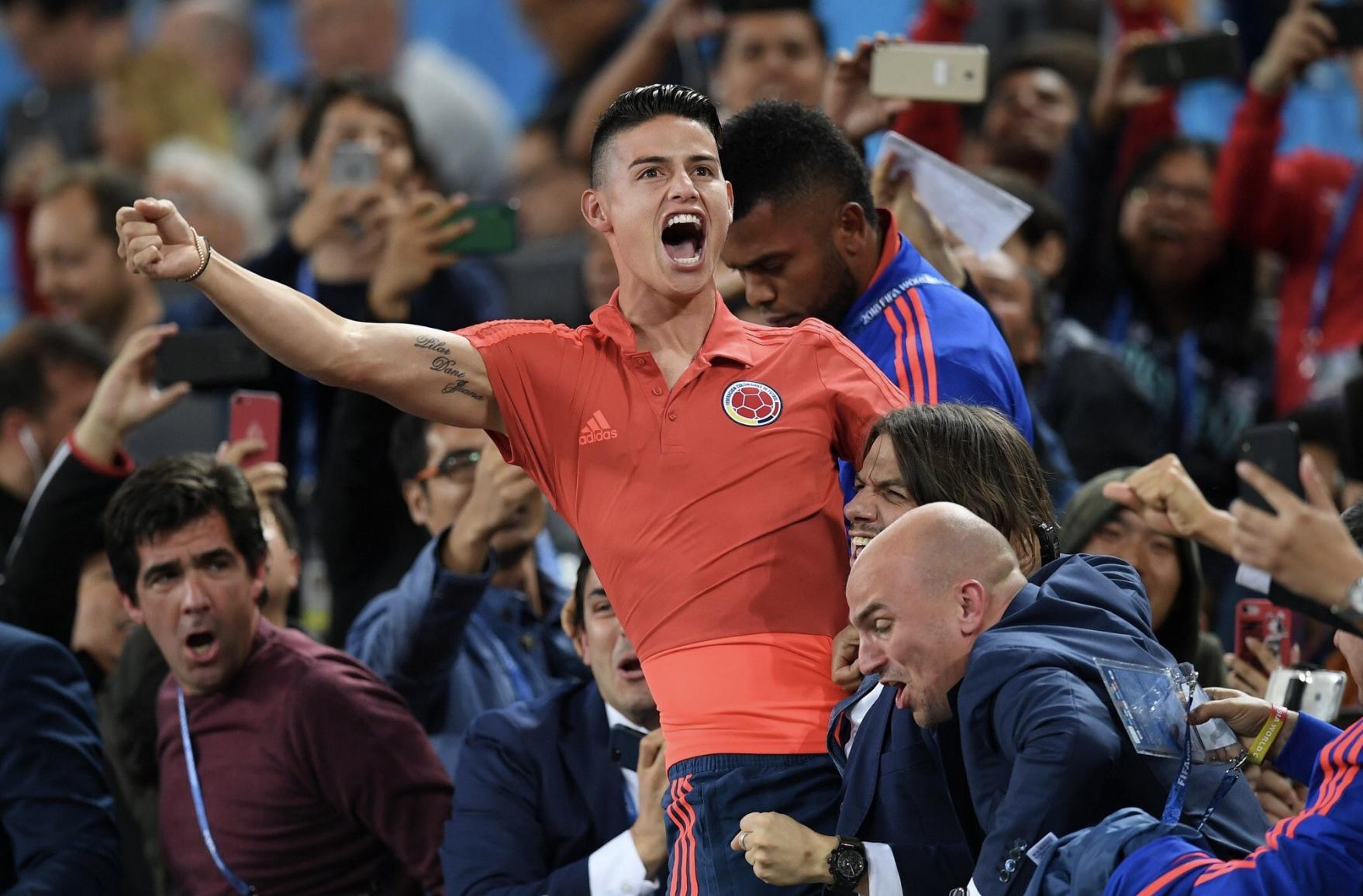 哥伦比亚的伤心片段,哥伦比亚j罗替补上场全场欢呼