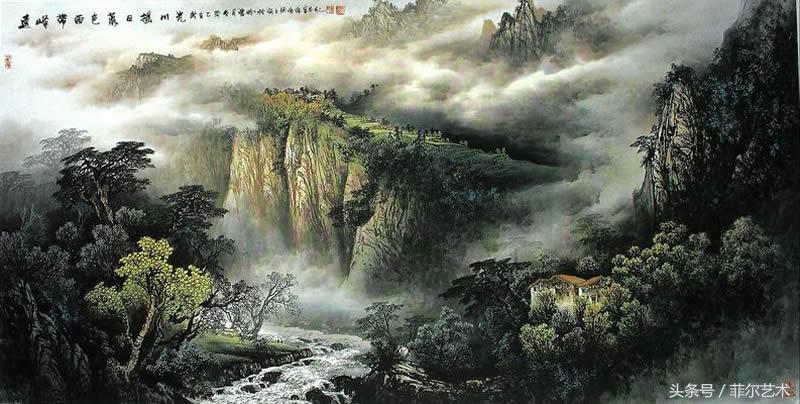 曾刚彩墨山水画着色技法完整版,曾刚彩墨山水画房子的画法视频