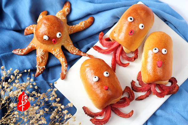 章鱼面包的制作方法,章鱼面包的制作方法和配方