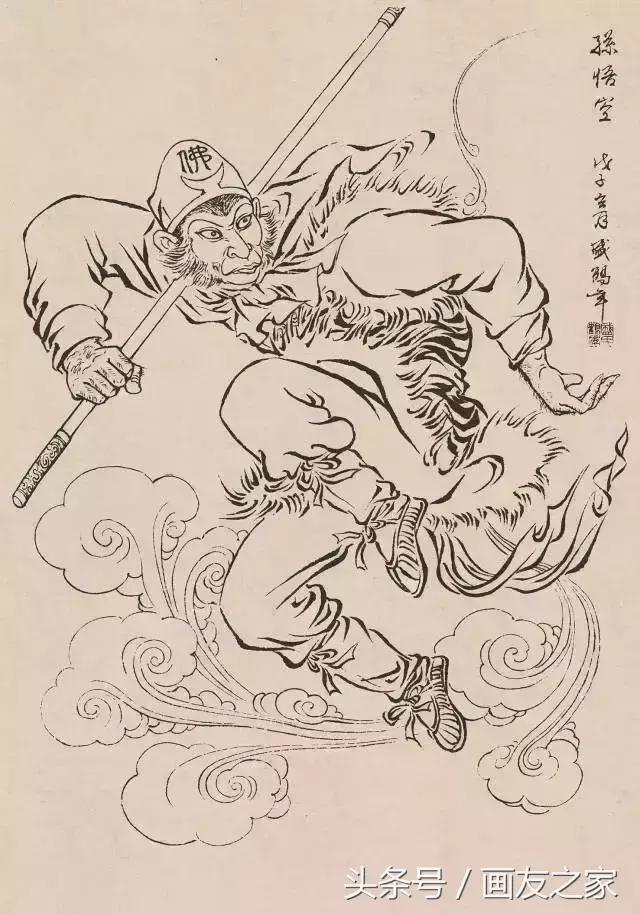 素材古代白描人物120图果断收藏,白描中国古代刀马人物图谱
