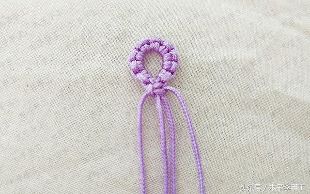 红绳小花手链编法,清新小花红绳手链编织