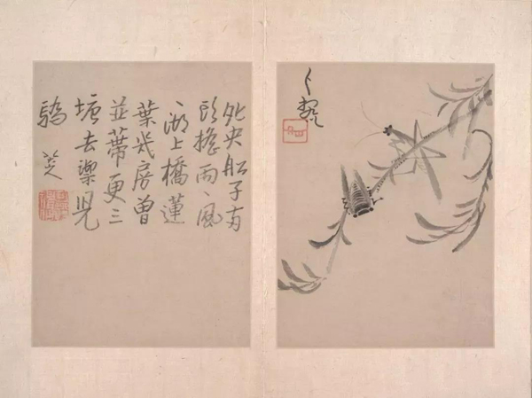 八大山人16幅山水花鸟作品赏析,八大山人山水花鸟图之七