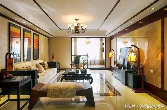 中式无主灯客厅吊顶效果图,80平客厅法式吊顶