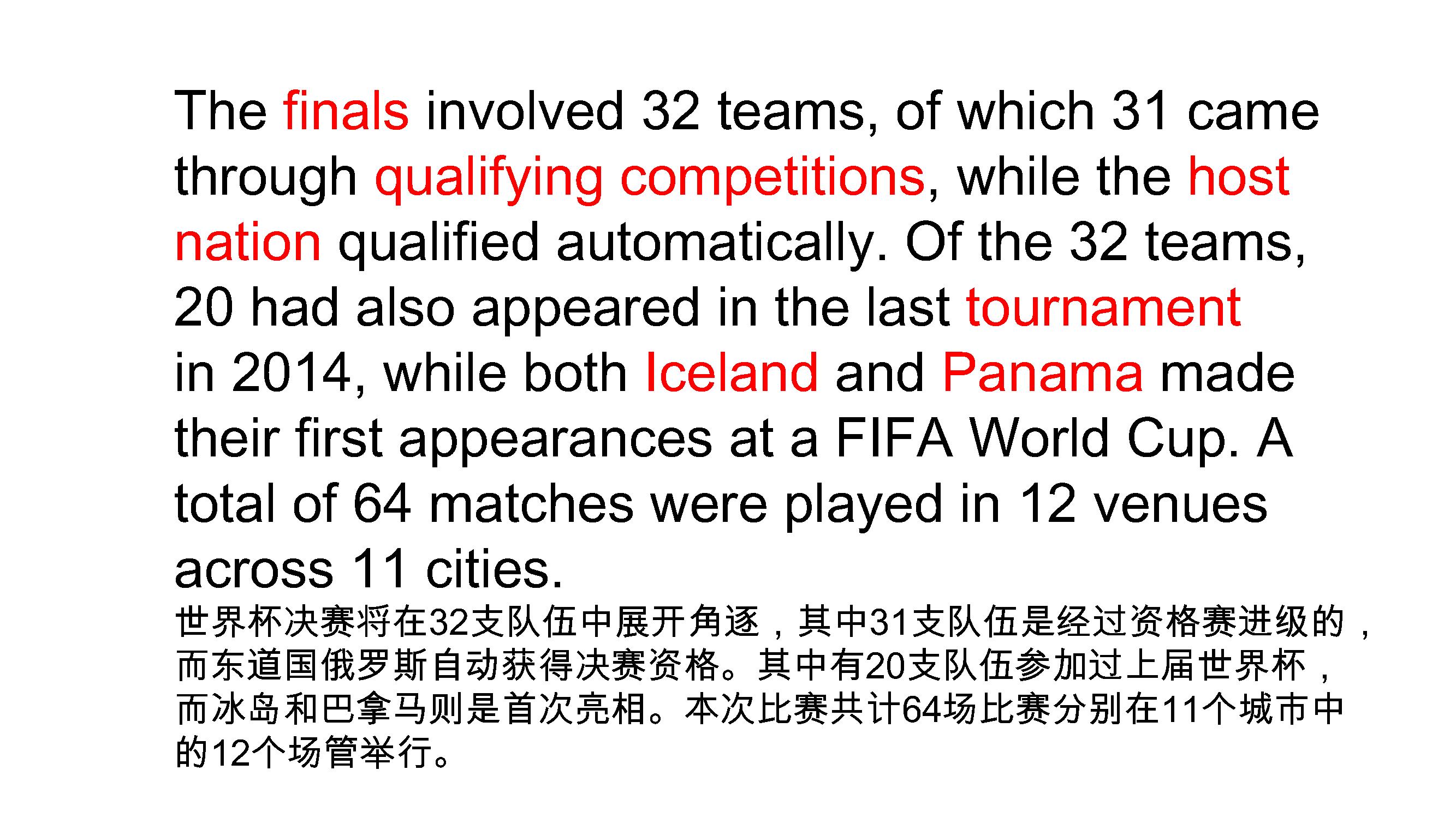 世界杯已结束，再次复习关于世界杯相关的英语TheWorldCup