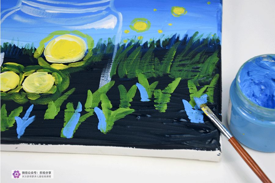 用水粉颜料画萤火虫视频,星空梦幻水粉教程