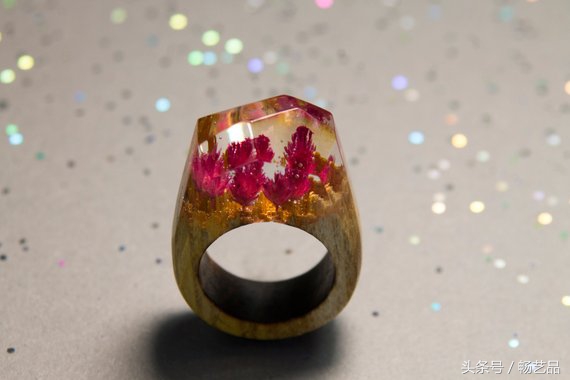 16款纯手工DIY树脂水晶戒指木块与水晶的完美结合