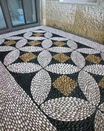 中式庭院地面铺装设计,农村庭院地面铺装石材