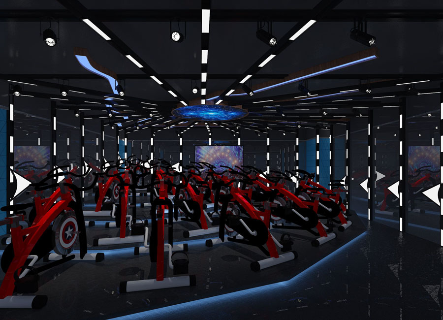 健身会所健身房设计案例效果图