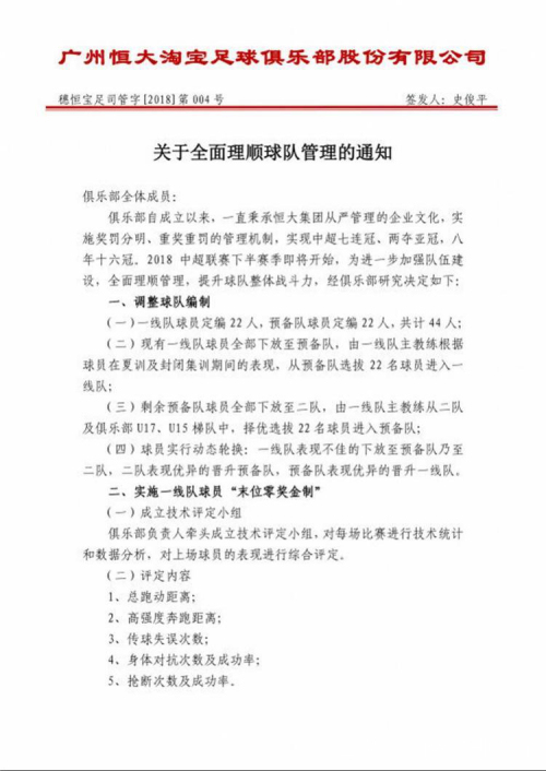 向恒大足球队学管理