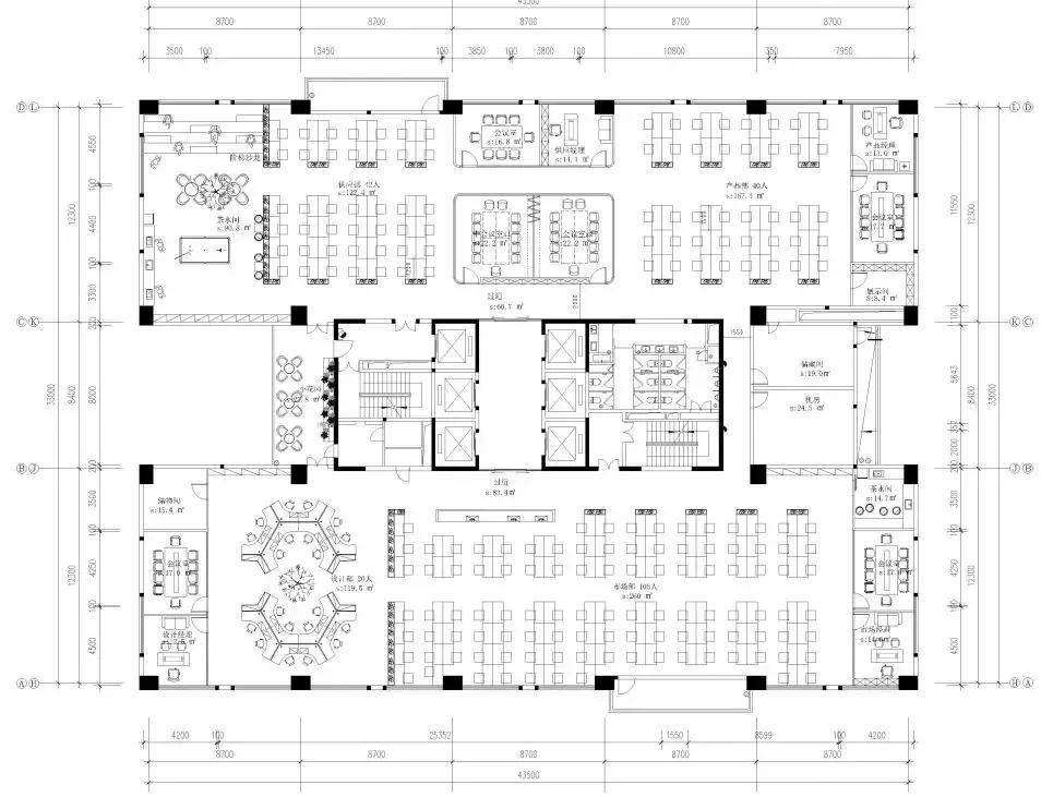 1000办公空间设计,4000平办公空间设计
