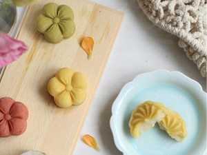 绿豆沙牡丹,绿豆沙红丝绒酥饼