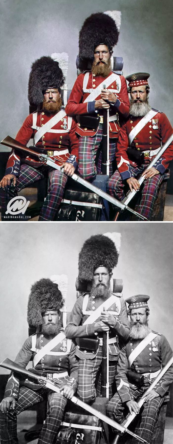 毫无ps痕迹的珍贵老照片,彩照变黑白老照片