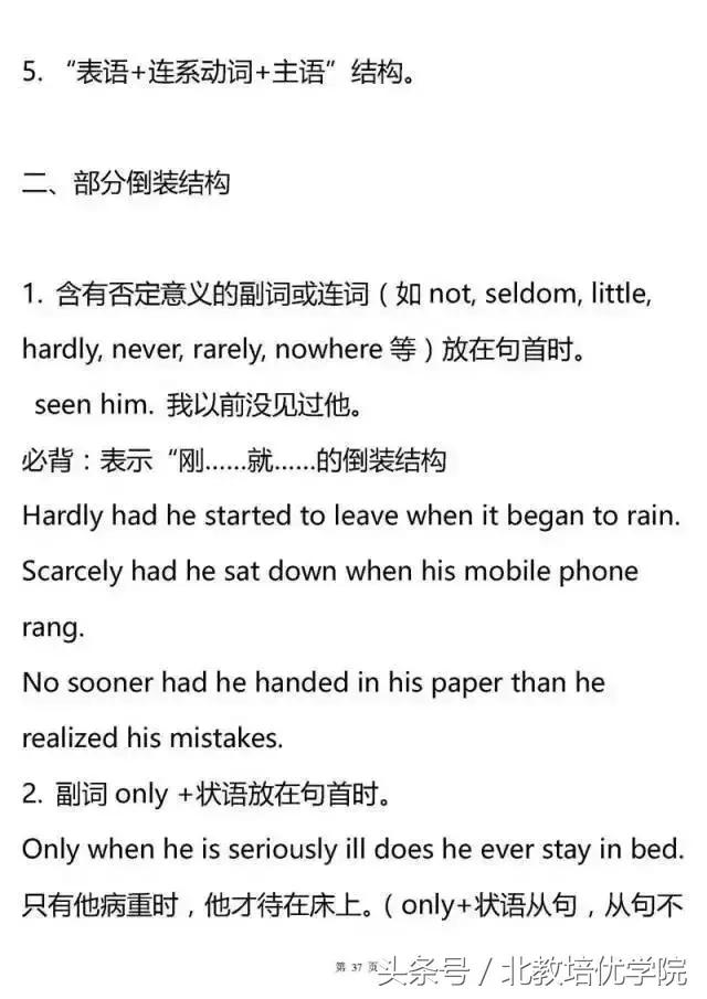 高中自主招生英语必考知识点,新高考语法英语题型