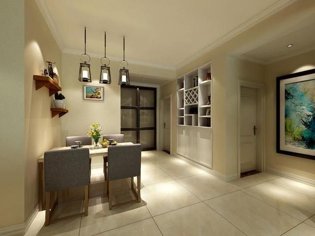 134平现代简约风格，使用搁板提高收纳和装饰性，大气时尚