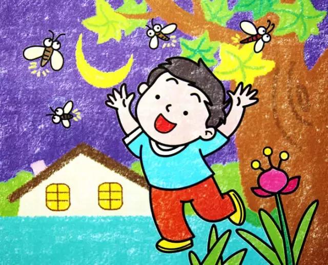 儿童油画棒画原创高清素材,儿童油画棒画素材