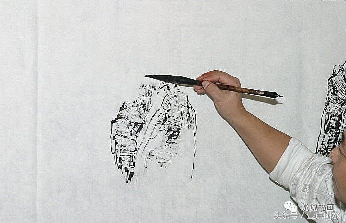 一整幅山水画画法教学a4纸,泼墨山水画技法竖幅