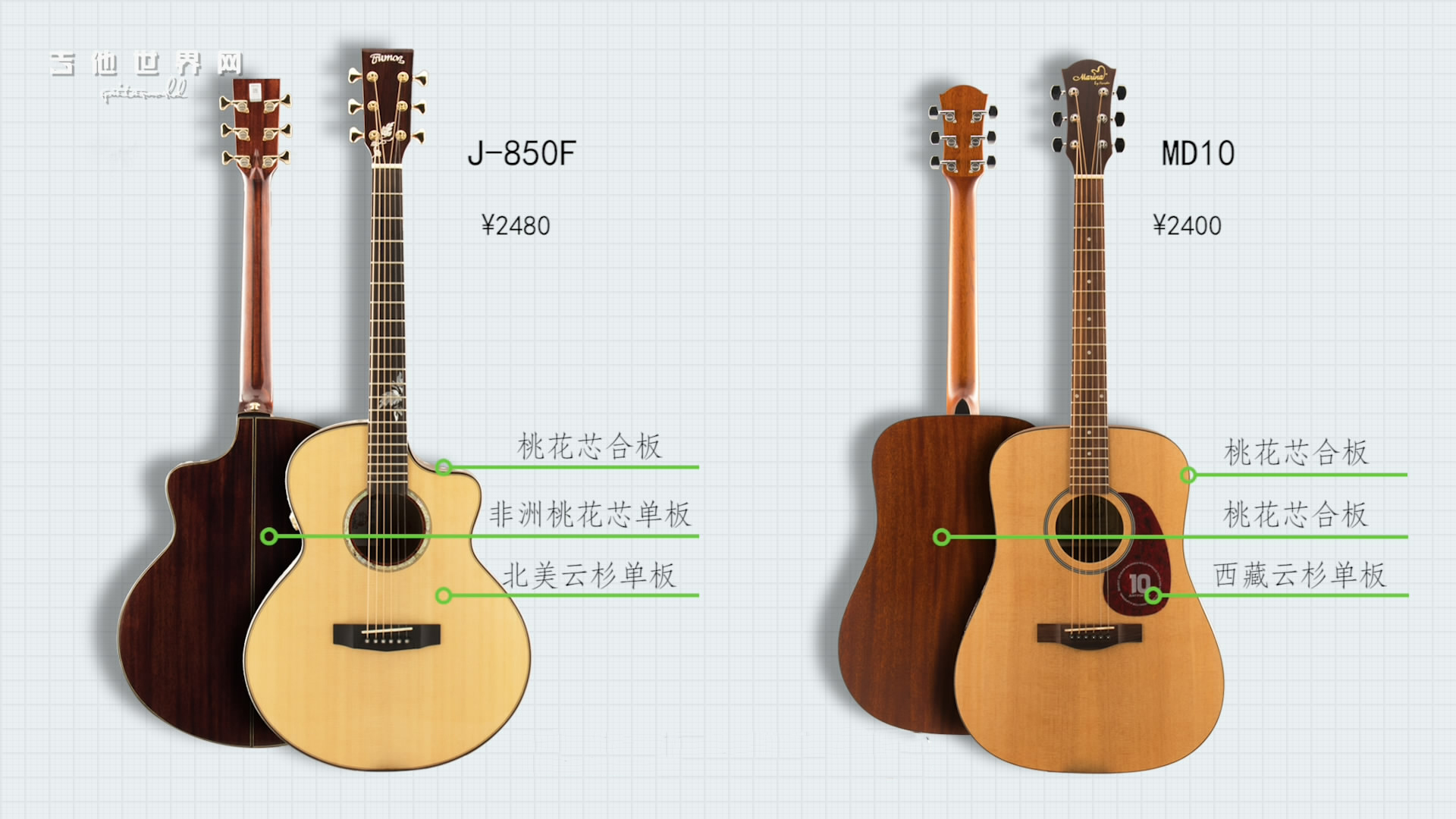 楚门全单加振吉他评测,楚门j850f和1980区别