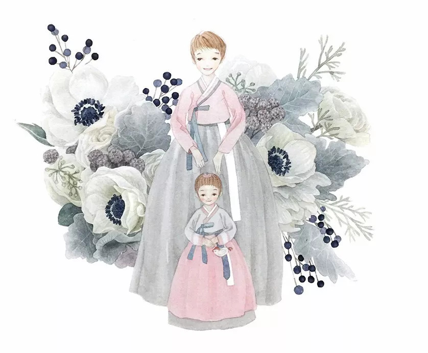 手绘妈妈和女儿的日常生活，温暖而感人