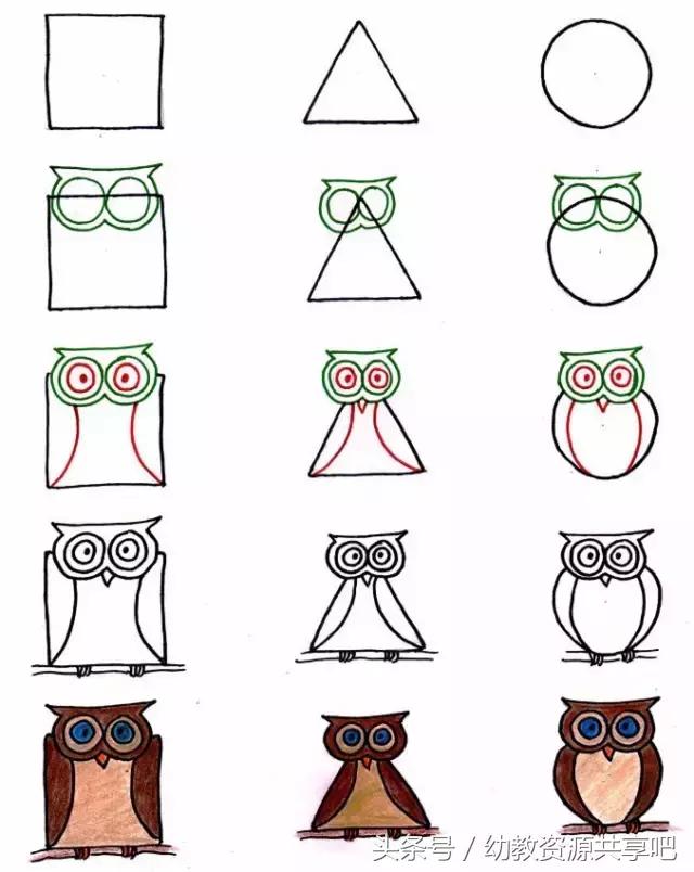 最有趣简单的动物怎么画,儿童画画教程3-6岁动物简笔画大全