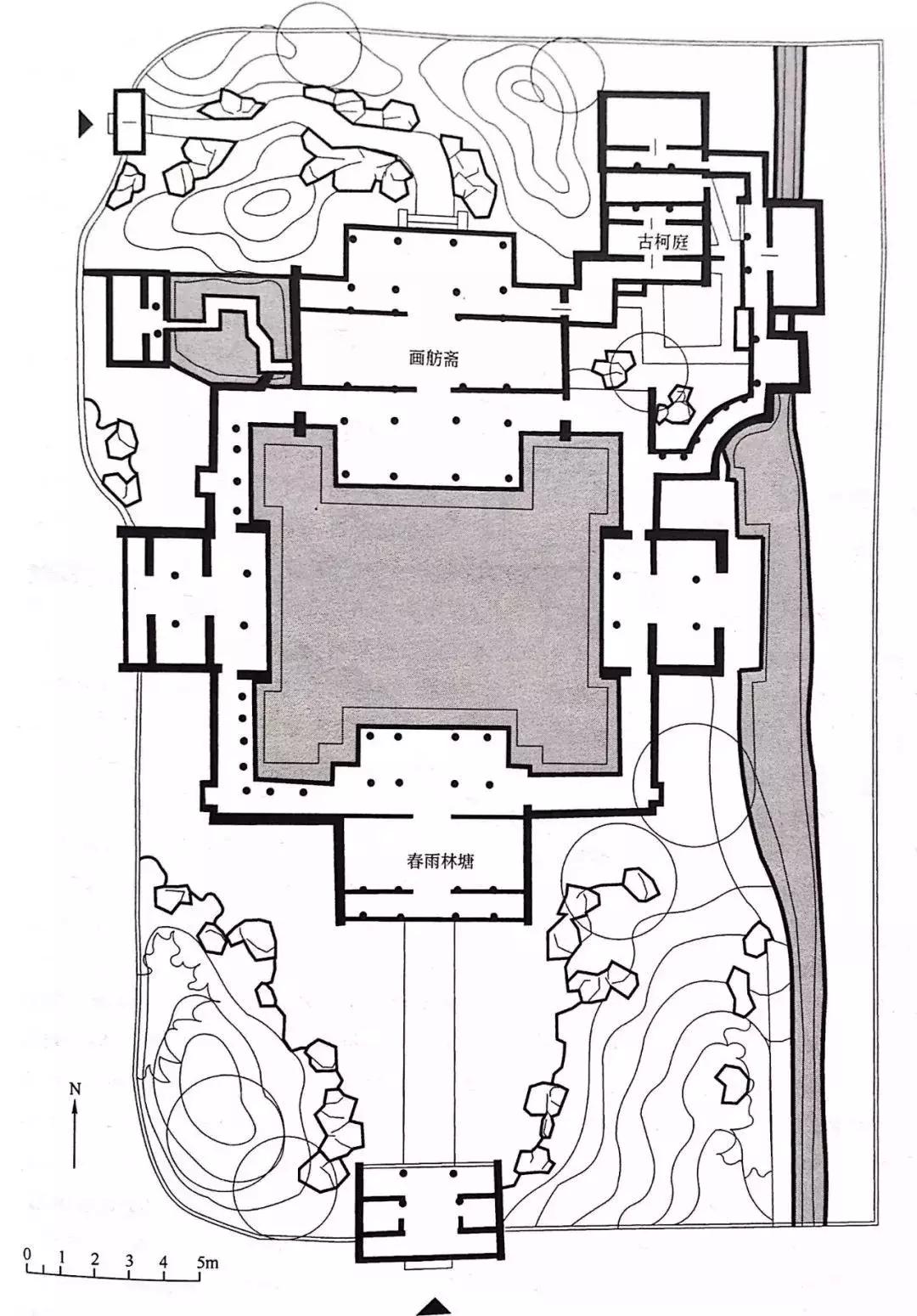 南北方园林造园,中式园林总平面