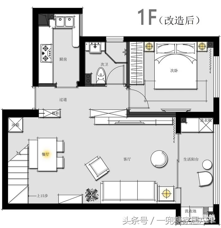 五口之家的房间,五口之家60平复式