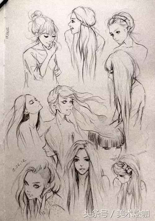 手把手教你画头发,如何三步学会画头发