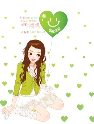 韩国儿童插画可爱小女孩图片 (韩国可爱女性插画)