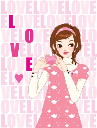 韩国儿童插画可爱小女孩图片 (韩国可爱女性插画)