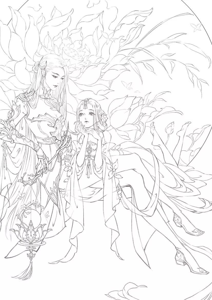 特别惊艳的古风美人画稿,惊艳古风美人手绘