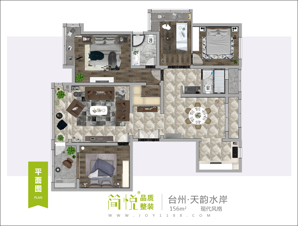 140平现代简美装修风格,天韵水岸装修风格