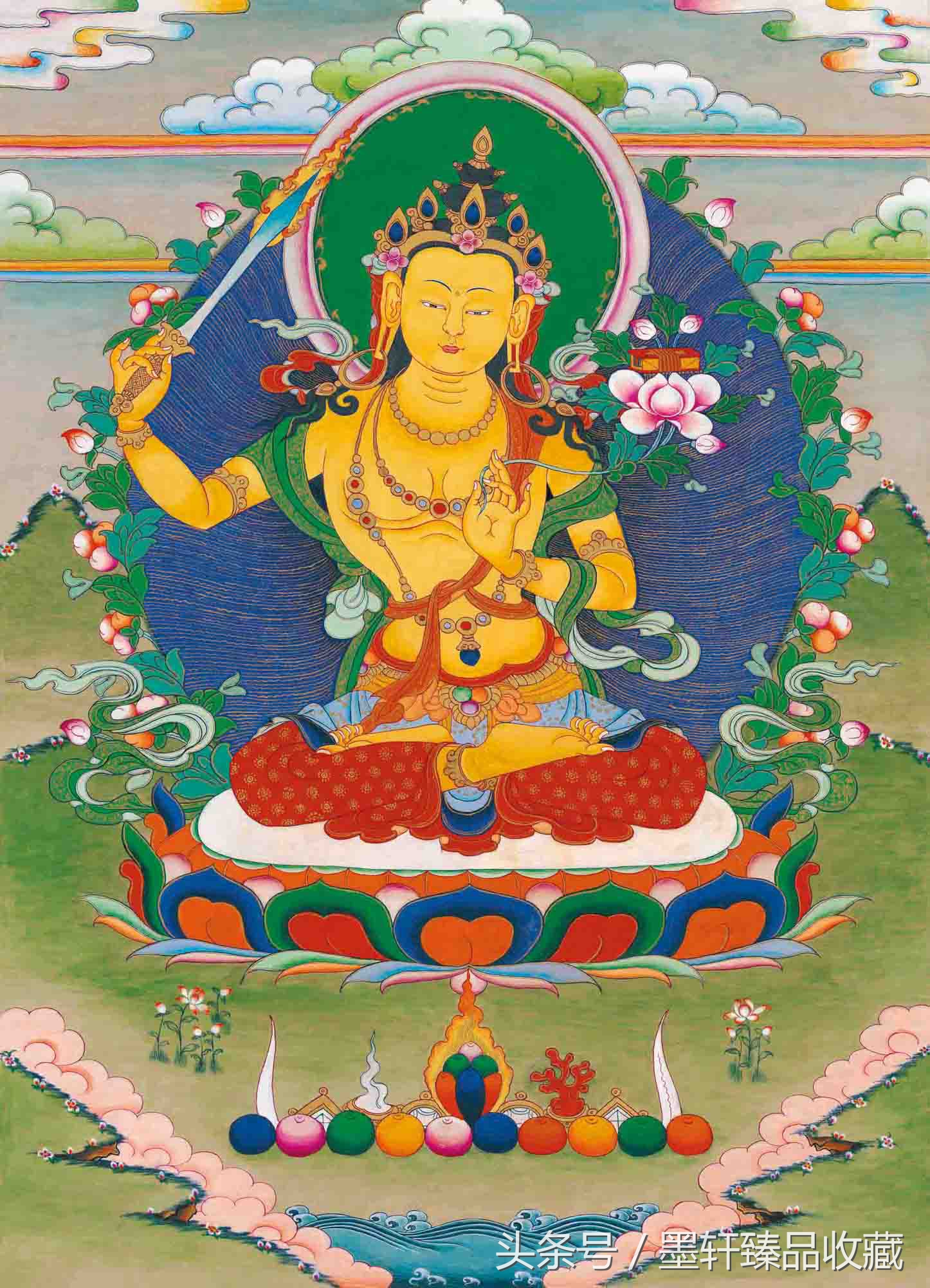 精品唐卡高清图文殊,唐卡古画入门教学视频