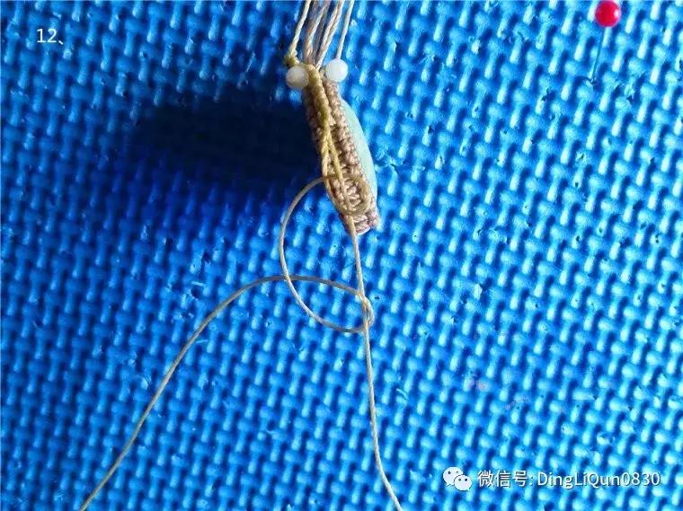 绳编宝石吊坠教程,石头吊坠穿珠子编绳教程