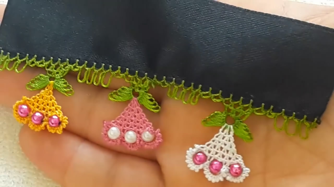 针织锁边缝法手工,渔夫帽扇形锁边教程