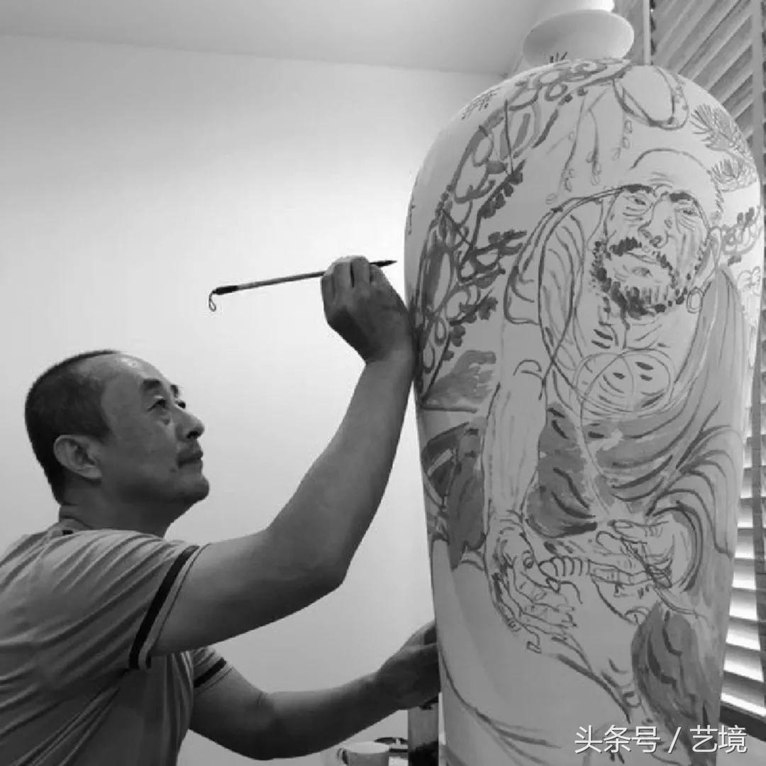 古涧一枝梅原文,梅兰竹菊手绘釉上彩瓷板画