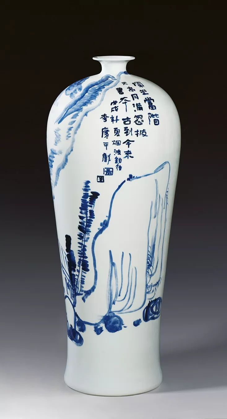 古涧一枝梅,梅兰竹菊手绘釉上彩瓷板画