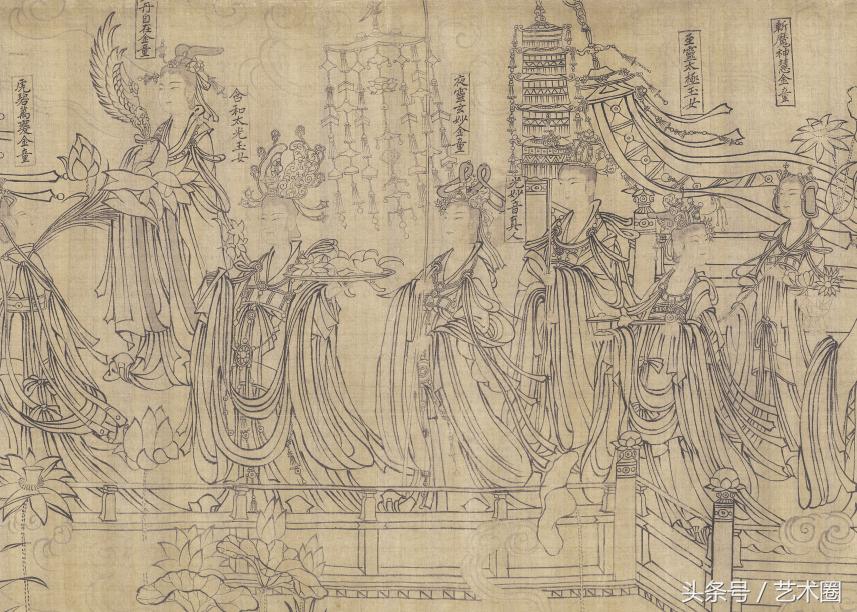 汉桥话画：武宗元《朝元仙仗图》宋代最高成就的白描作品