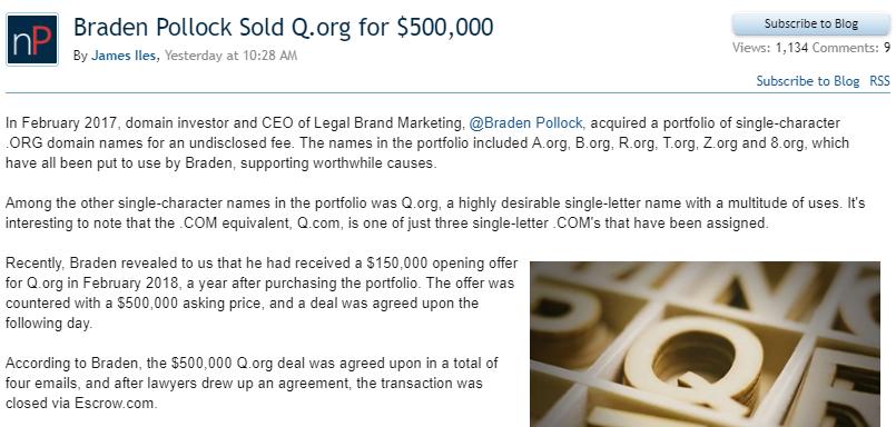 2007年被注册的天价域名,二手域名价格