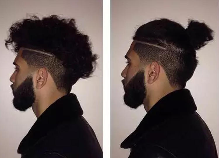 两侧头发铲短,两边铲短中间留很长发型