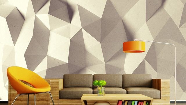 客厅壁纸装修效果图,咖色壁纸客厅装修图