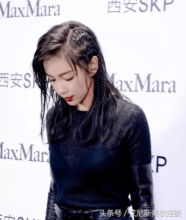 李冰冰复古油头,李冰冰湿发背头造型