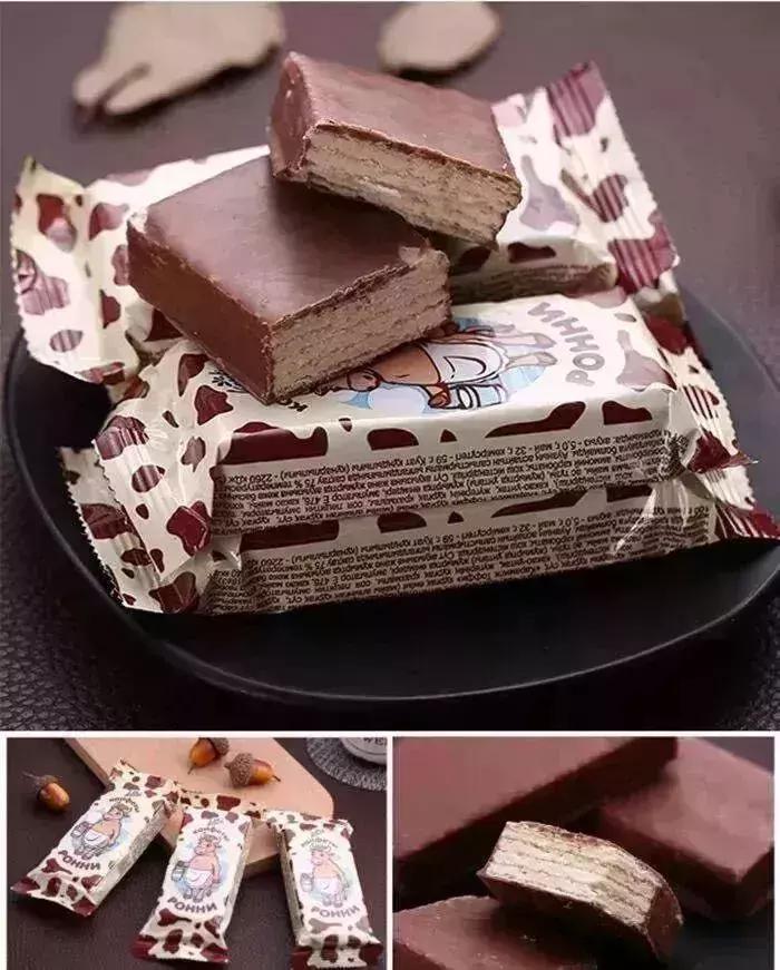 进口俄罗斯紫皮糖，大牛威化，提拉米苏，现特价！满88快递到家！