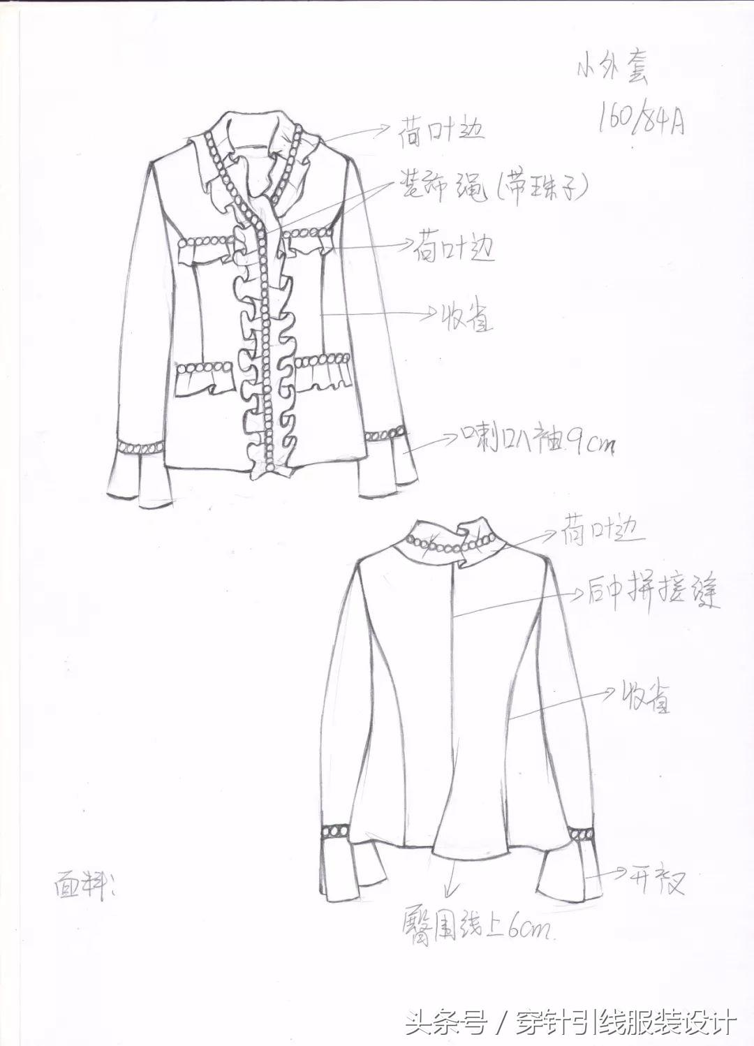 线元素服装款式图画法,流行服装手绘款式图片大全