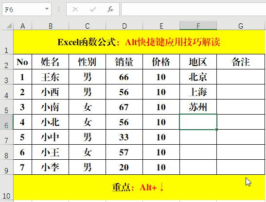 excel办公小技巧alt键,alt键在excel中的各种功能