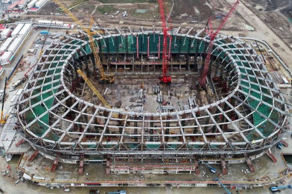 上海新建足球场,上海浦东足球场建设啥样了