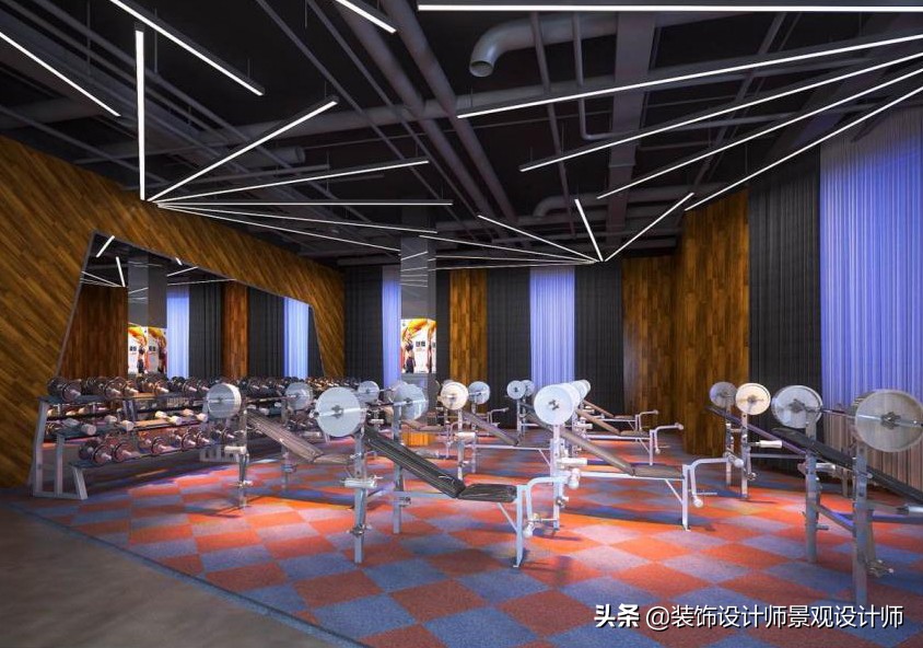 公司健身房设计效果图,书房健身房二合一设计效果图