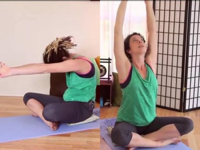 肩颈理疗瑜伽一招解决肩膀疼痛,肩颈堵塞僵硬的按摩神器