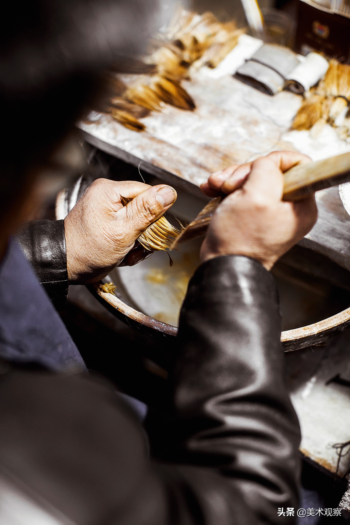 毛笔的制作工序有多少道图解,简单了解了一下毛笔的制作过程